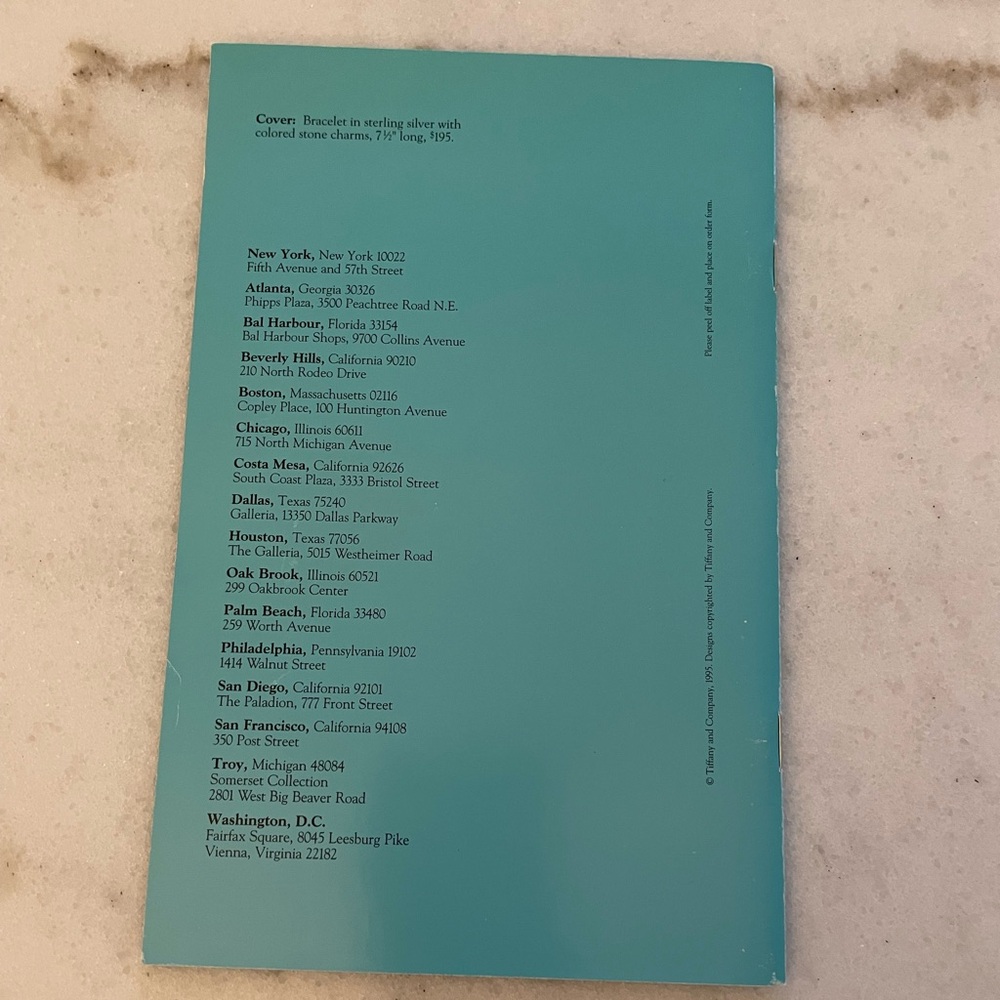 Tiffany & Co. 1995 booklet catalogue - Picture 2 of 4